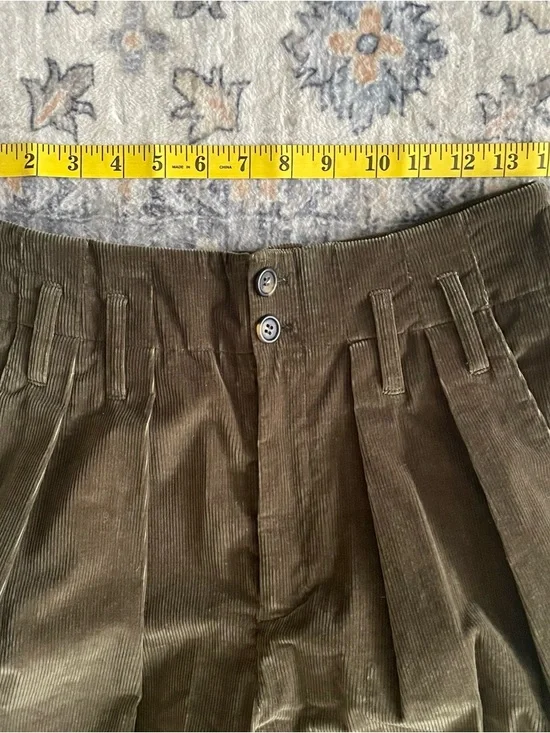 Doen Nelda Corduroy Pant Dark Green Olive Sz 4-6 Womens - Picture 8 of 16